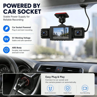Curear Dashcam + 3-In-1 Data Cable Dashcam