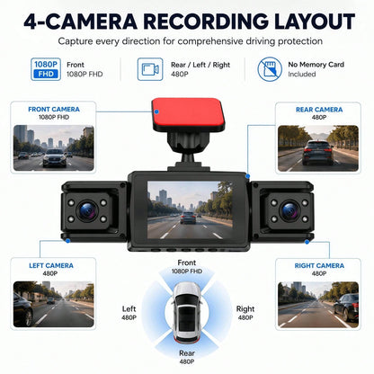 Curear Dashcam + 3-In-1 Data Cable Dashcam