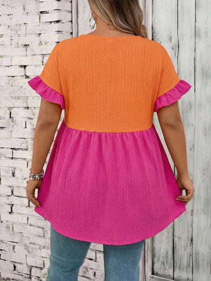 CURVE+ Plus Size Flower Print Casual Vacation Shirt Summer/Country/Beach Vacation/Beach Wear