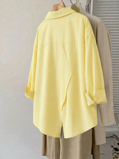 CURVE+ Plus Size Women's Autumn Casual Daily Wear, Plus Size Women's Long Sleeve Shirt, Casual Loose Comfortable Long Style, New Year Home Decor, Autumn Shirt, Women's Casual Loose Comfortable L