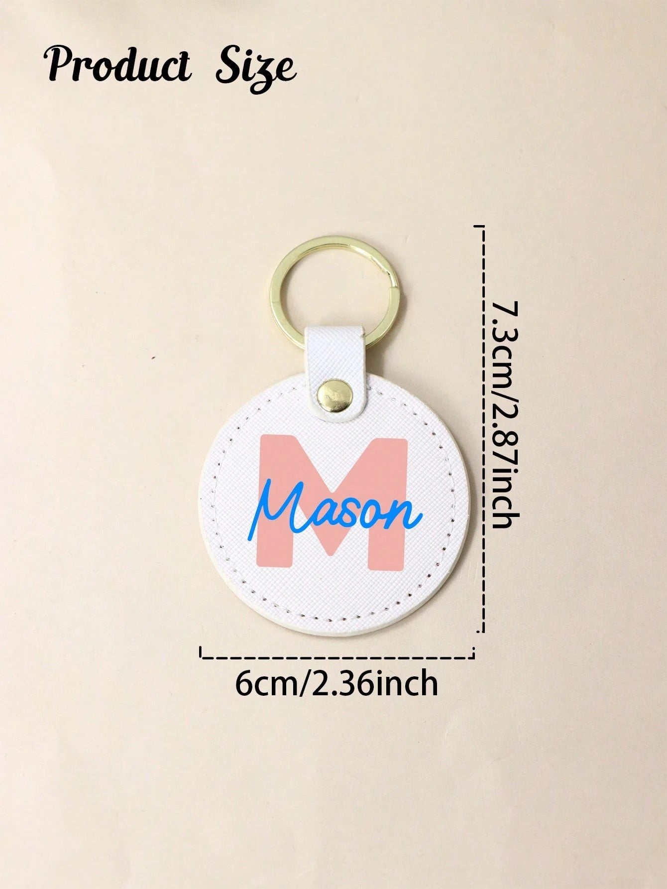 Custom Initial & Name Keychain, Personalized Round Letter Keyring, Unisex, Fashion Bag Charm, Couple Customized Letter Keychain, Anniversary Gift