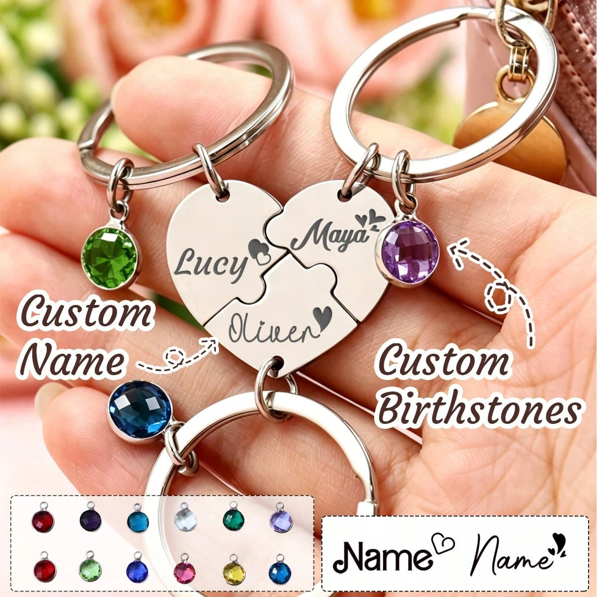 Custom Initial & Name Keychain, Personalized Round Letter Keyring, Unisex, Fashion Bag Charm, Couple Customized Letter Keychain, Anniversary Gift