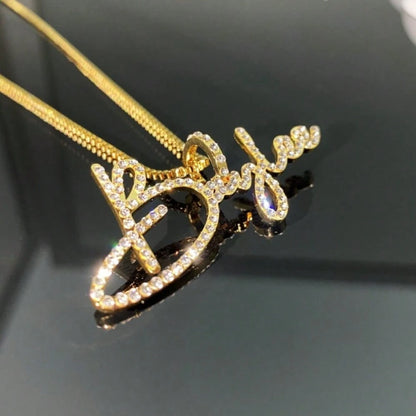 Custom Name Necklace For Women,Personalized Name Plates Necklace, Sparkling Iced-Out Jewelry, Luxurious Bling Jewelry Gifts, Suitable For Christmas