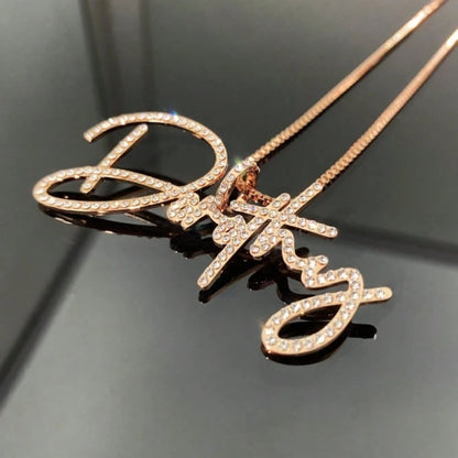 Custom Name Necklace For Women,Personalized Name Plates Necklace, Sparkling Iced-Out Jewelry, Luxurious Bling Jewelry Gifts, Suitable For Christmas