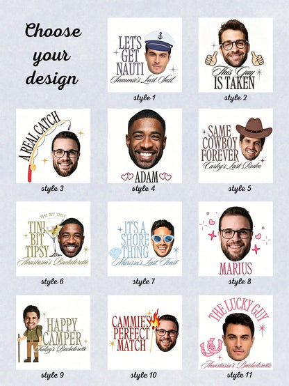 Custom Photo Temporary Tattoo Stickers, Personalized Name Face Tattoo Stickers, Customizable Bachelor Party Tattoo Stickers, Customizable Image Funny Body Decoration Stickers, Suitable For Bridal Show