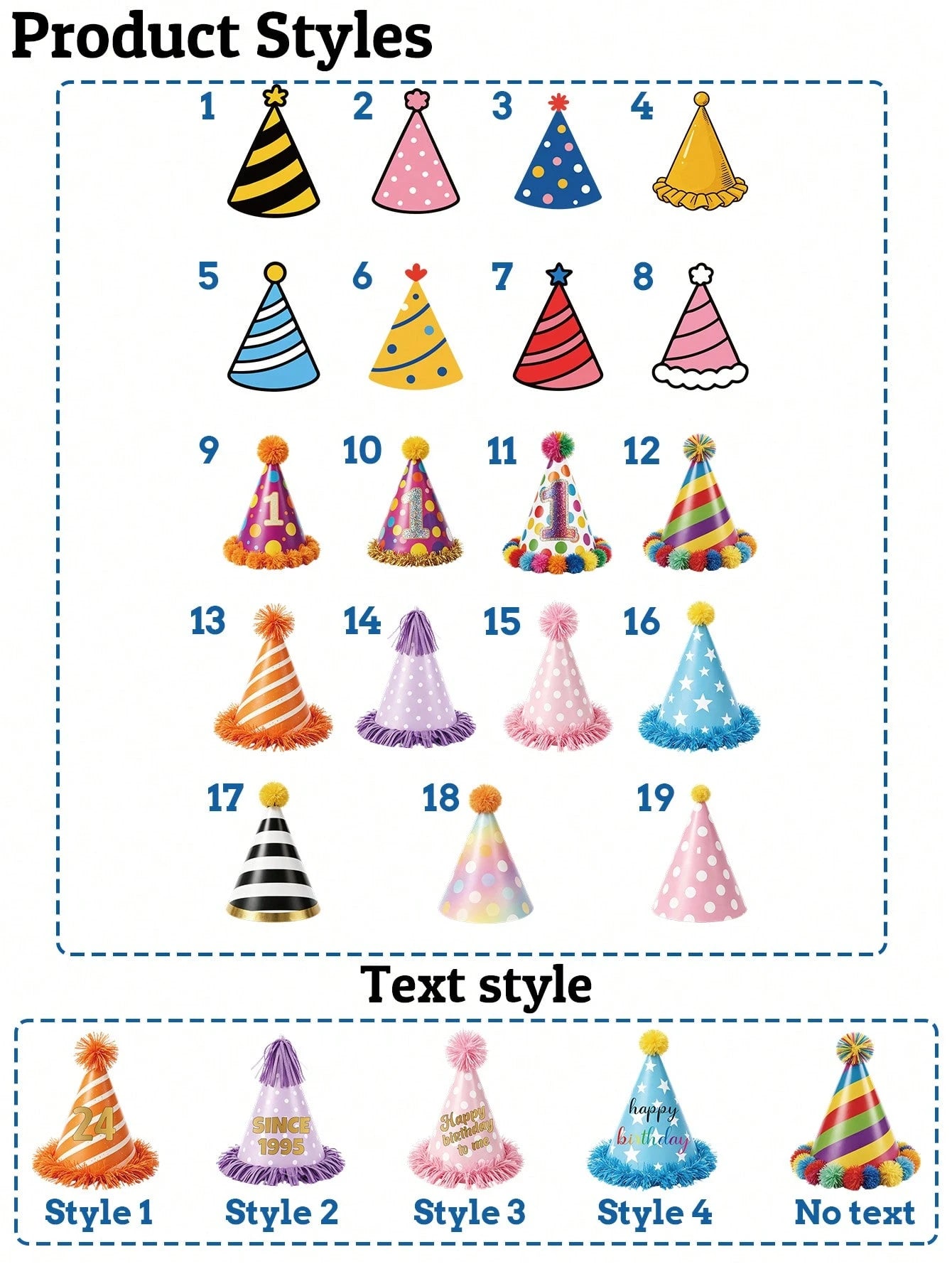 Customizable Temporary Birthday Face Tattoos, Personalized Photo And Text Tattoo Stickers, Cute Party Hat-Shaped Body Decorations, Customizable Celebratory Tattoos, Customizable Pictures, Holiday Part