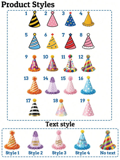 Customizable Temporary Birthday Face Tattoos, Personalized Photo And Text Tattoo Stickers, Cute Party Hat-Shaped Body Decorations, Customizable Celebratory Tattoos, Customizable Pictures, Holiday Part