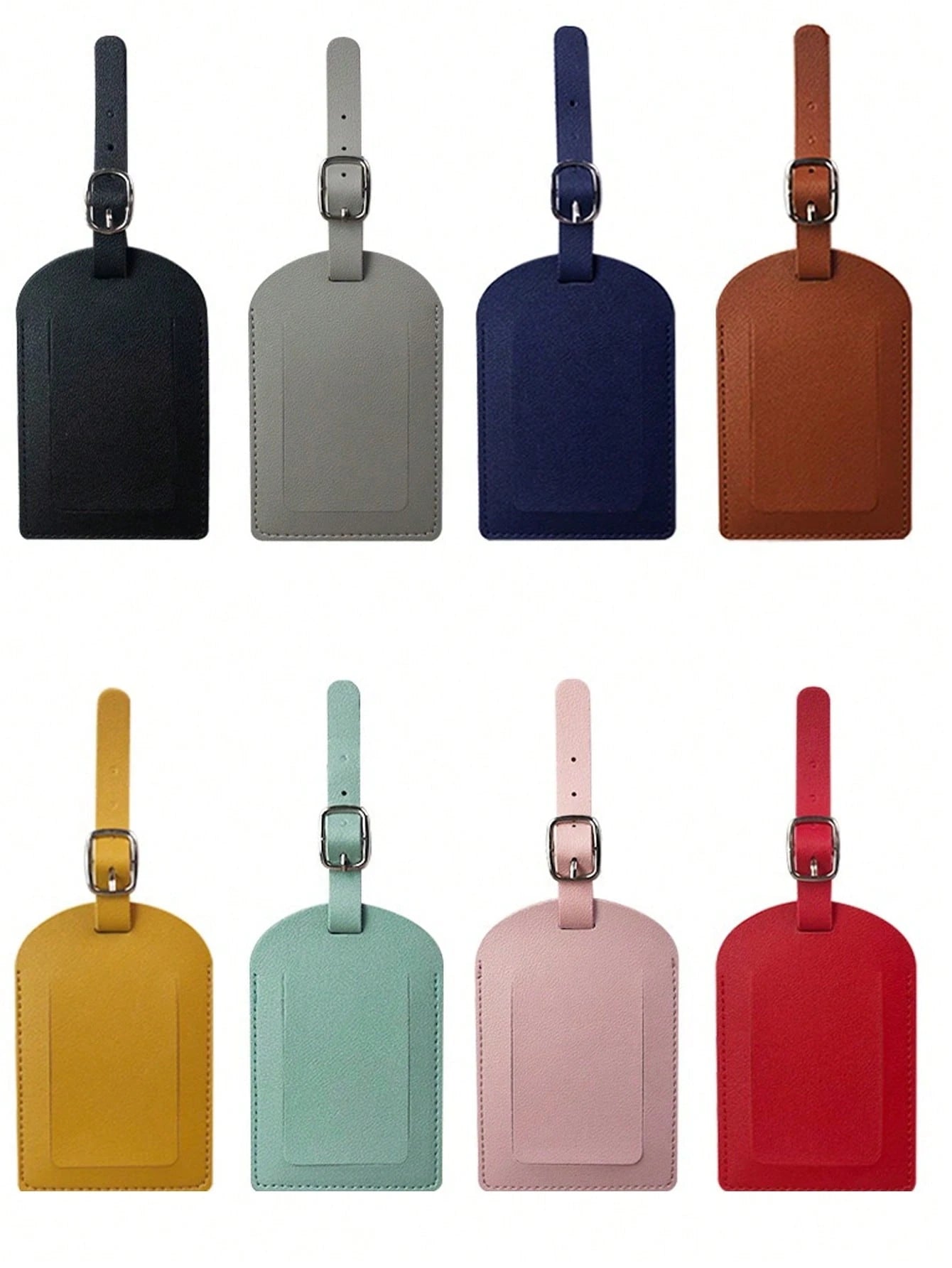 Customized 1pc Smooth PU Leather Classic Slim Travel Air Luggage Tag With Signature Name Card For Men Women Wedding Gift Letter Portable,Multifunction,Versatile,Lightweight,Functional,Practical Fashio