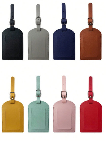 Customized 1pc Smooth PU Leather Classic Slim Travel Air Luggage Tag With Signature Name Card For Men Women Wedding Gift Letter Portable,Multifunction,Versatile,Lightweight,Functional,Practical Fashio