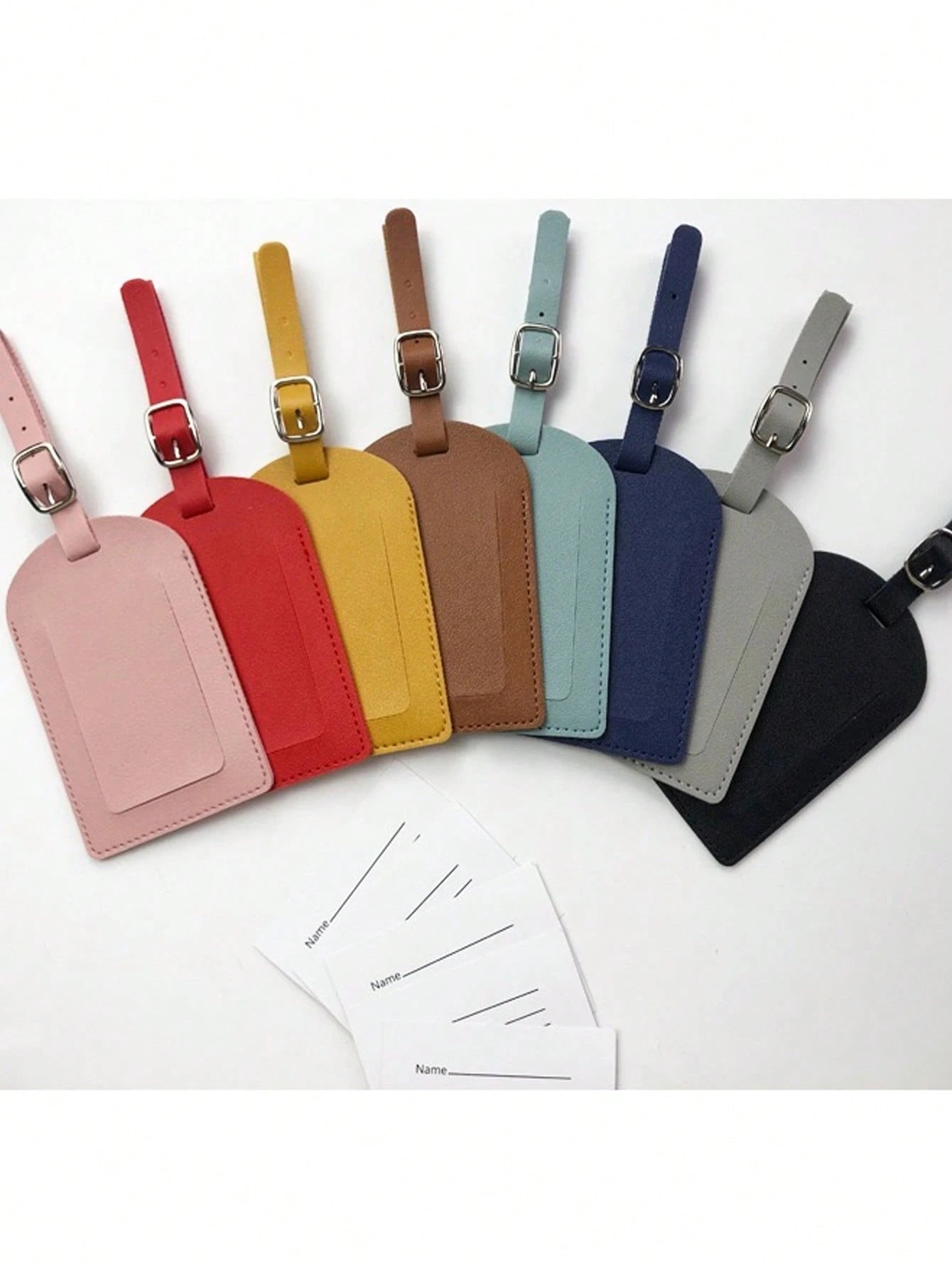 Customized 1pc Smooth PU Leather Classic Slim Travel Air Luggage Tag With Signature Name Card For Men Women Wedding Gift Letter Portable,Multifunction,Versatile,Lightweight,Functional,Practical Fashio