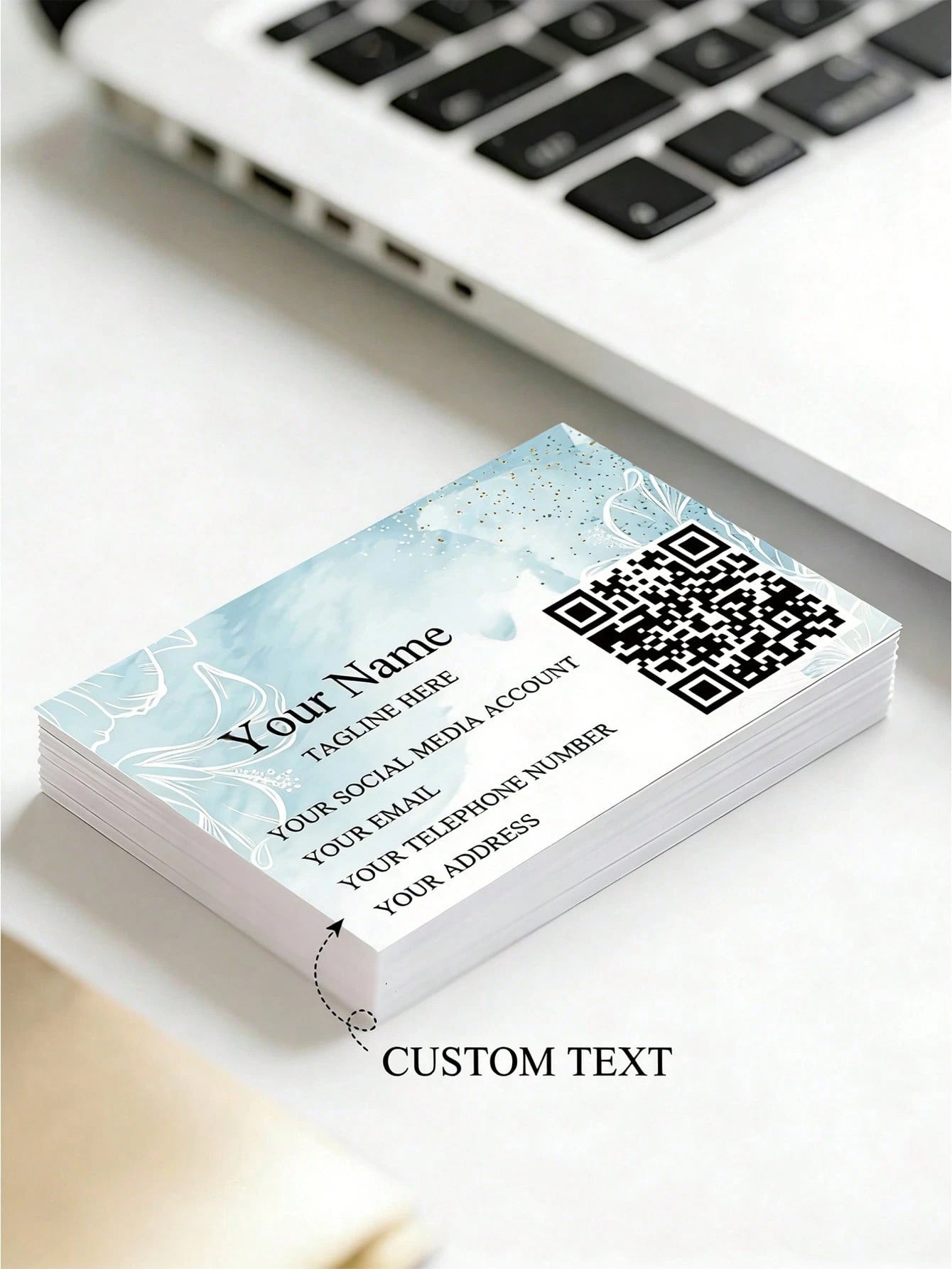 Customized Business Cards With Personalized Name, Contact Information And QR Code, Personalized Card Paper For Corporate Gifts, Invitations, Thank You Cards, Professional Networking Modern Minimalist
