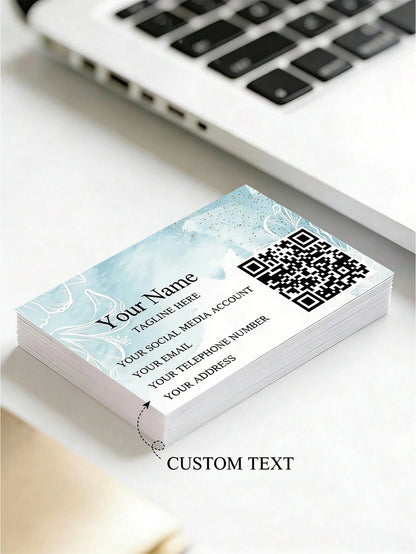 Customized Business Cards With Personalized Name, Contact Information And QR Code, Personalized Card Paper For Corporate Gifts, Invitations, Thank You Cards, Professional Networking Modern Minimalist