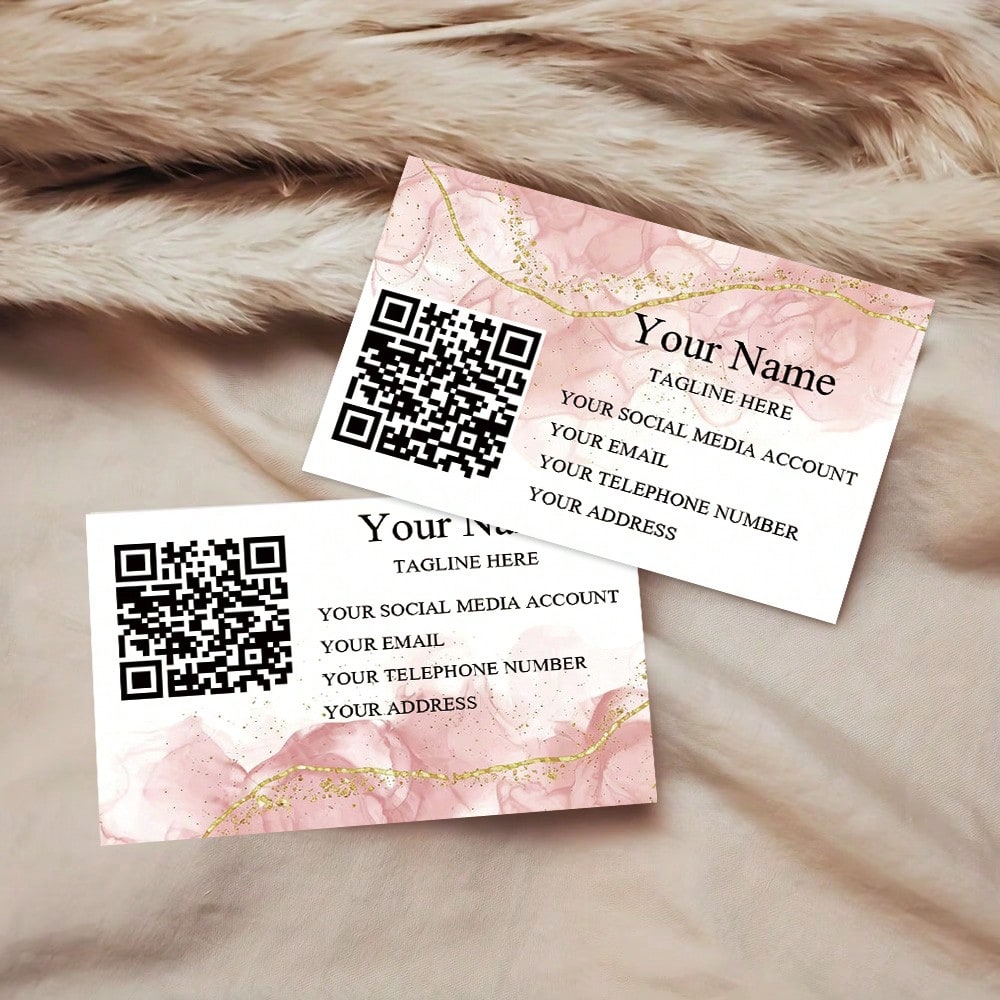 Customized Business Cards With Personalized Name, Contact Information And QR Code, Personalized Card Paper For Corporate Gifts, Invitations, Thank You Cards, Professional Networking Modern Minimalist