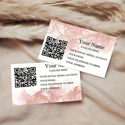 Customized Business Cards With Personalized Name, Contact Information And QR Code, Personalized Card Paper For Corporate Gifts, Invitations, Thank You Cards, Professional Networking Modern Minimalist