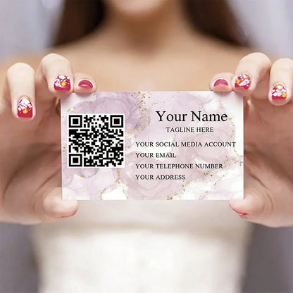 Customized Business Cards With Personalized Name, Contact Information And QR Code, Personalized Card Paper For Corporate Gifts, Invitations, Thank You Cards, Professional Networking Modern Minimalist