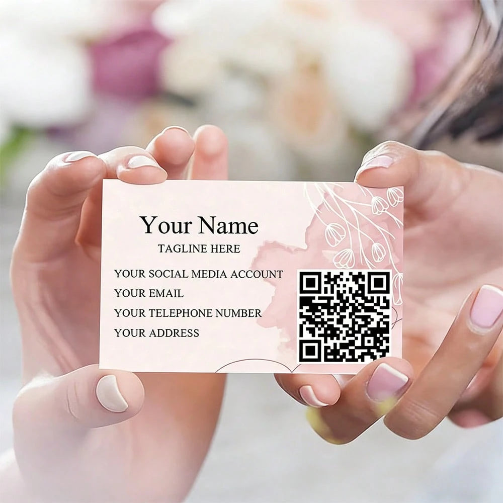 Customized Business Cards With Personalized Name, Contact Information And QR Code, Personalized Card Paper For Corporate Gifts, Invitations, Thank You Cards, Professional Networking Modern Minimalist