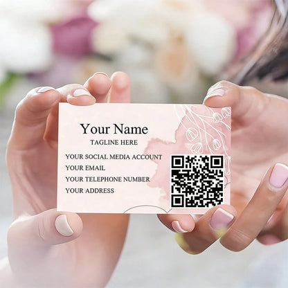 Customized Business Cards With Personalized Name, Contact Information And QR Code, Personalized Card Paper For Corporate Gifts, Invitations, Thank You Cards, Professional Networking Modern Minimalist