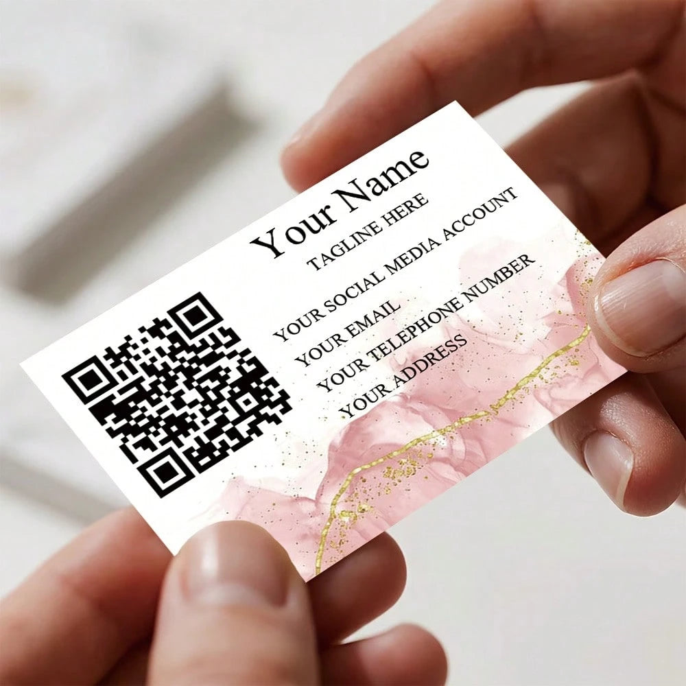 Customized Business Cards With Personalized Name, Contact Information And QR Code, Personalized Card Paper For Corporate Gifts, Invitations, Thank You Cards, Professional Networking Modern Minimalist
