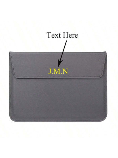 Customized Name Letters Smooth PU Leather Men Women Laptop Sleeve Pouch For Air Pro Retina 13 15 Inch Case Personalized Initials 13.3 15.4 Inch Sleeve Envelope Bag PU Leather Laptop Notebook Bracket S