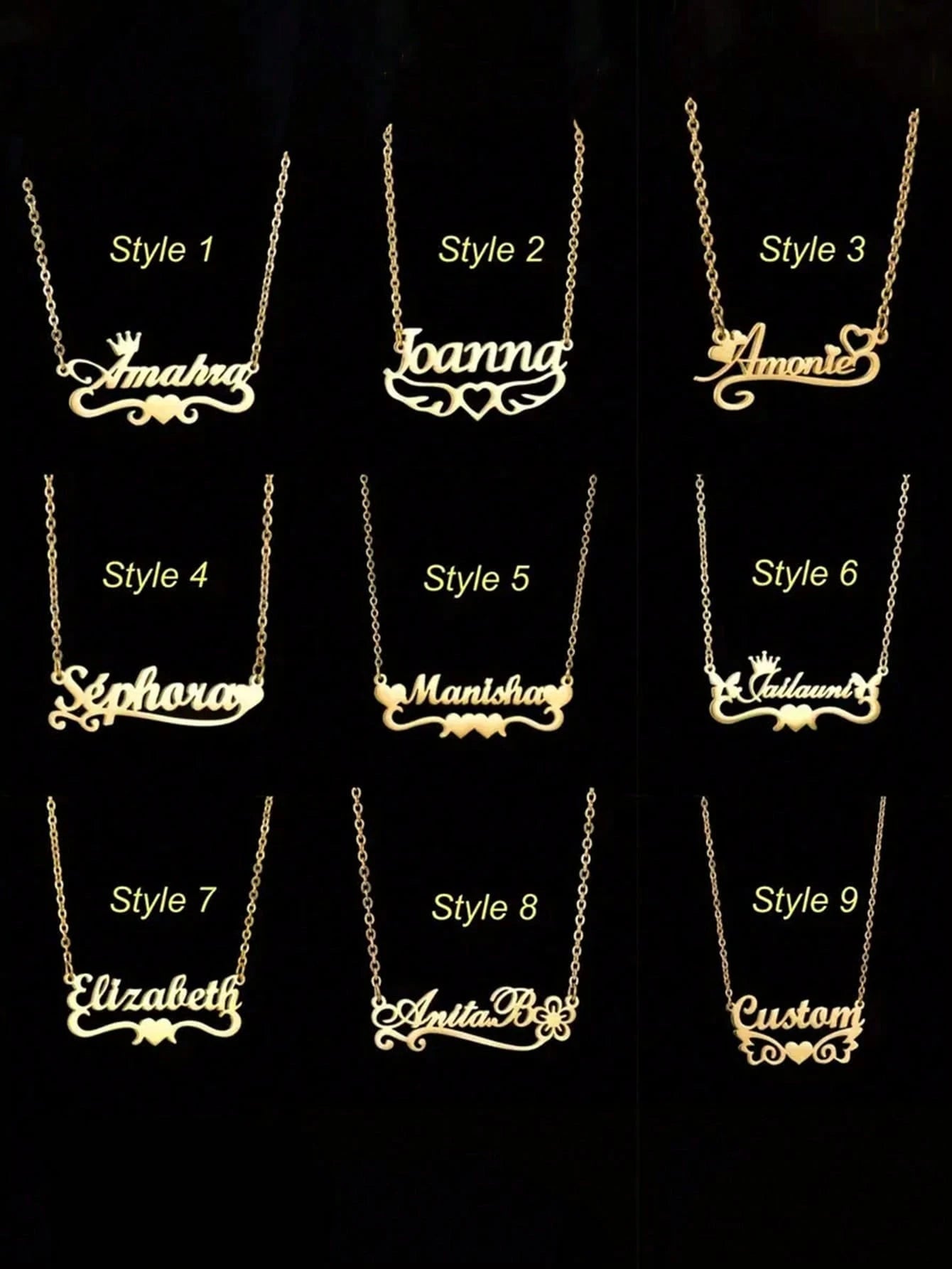 Customized Name Necklace, Personalized Stainless Steel Jewelry, Heart Crown Pendant, Fashionable Gift