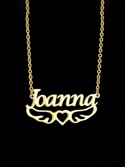 Customized Name Necklace, Personalized Stainless Steel Jewelry, Heart Crown Pendant, Fashionable Gift