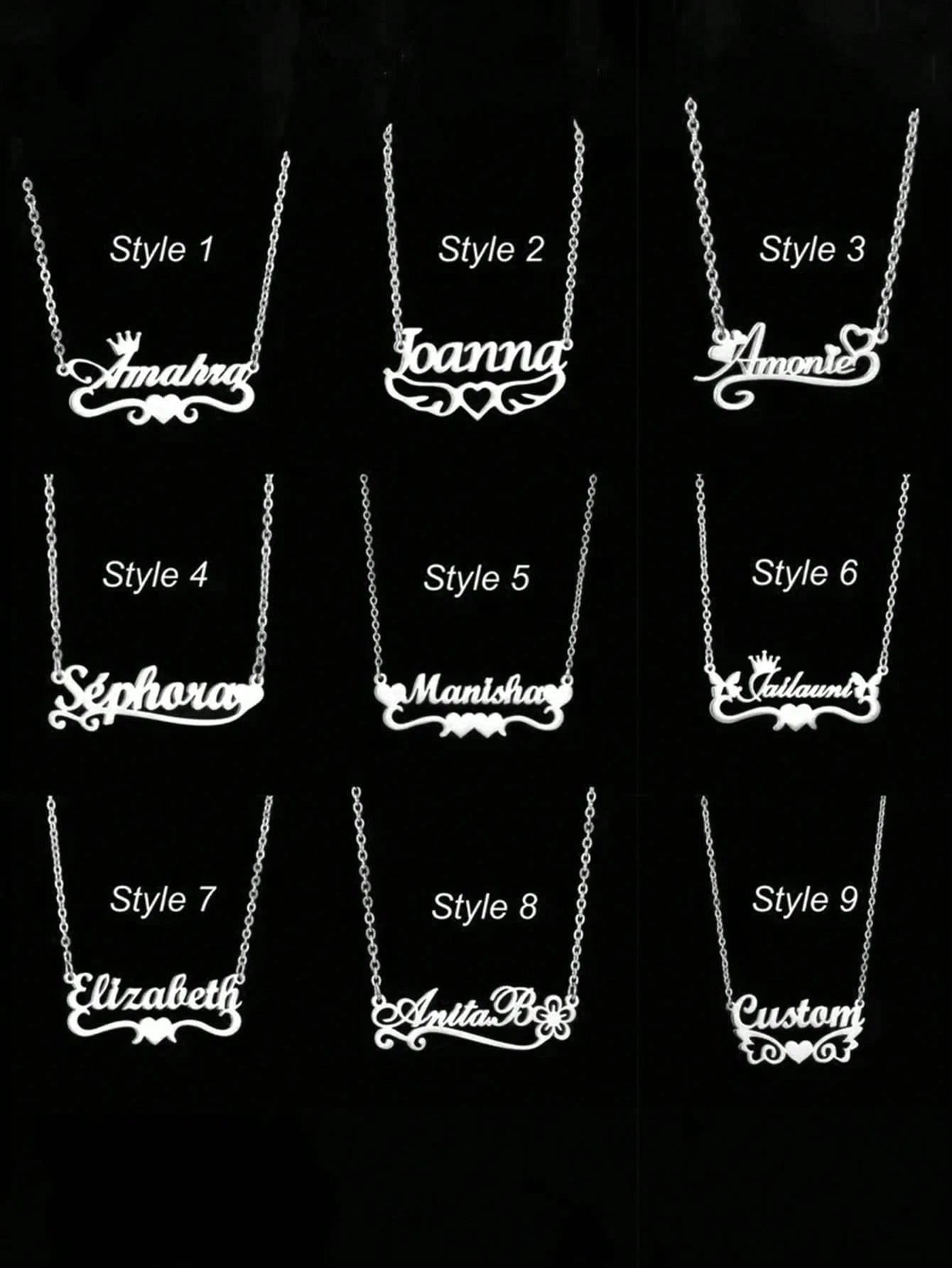 Customized Name Necklace, Personalized Stainless Steel Jewelry, Heart Crown Pendant, Fashionable Gift