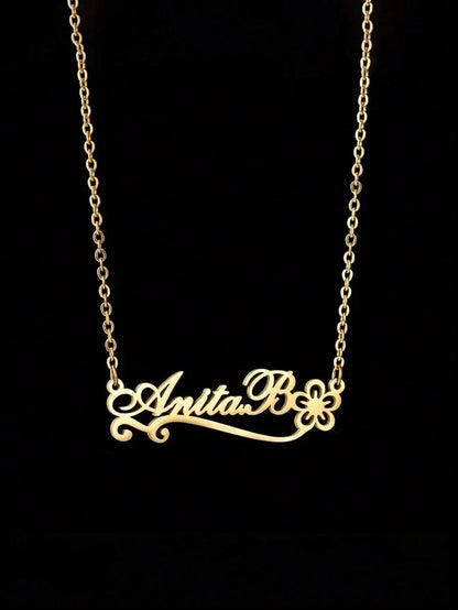 Customized Name Necklace, Personalized Stainless Steel Jewelry, Heart Crown Pendant, Fashionable Gift