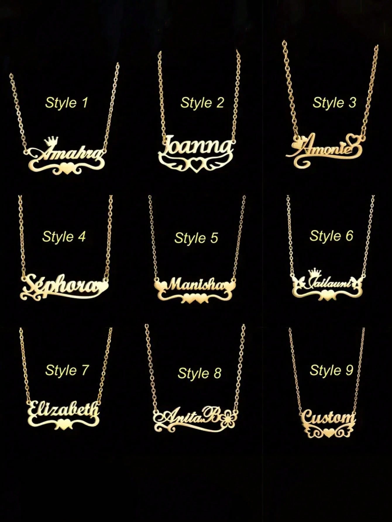 Customized Name Necklace, Personalized Stainless Steel Jewelry, Heart Crown Pendant, Fashionable Gift