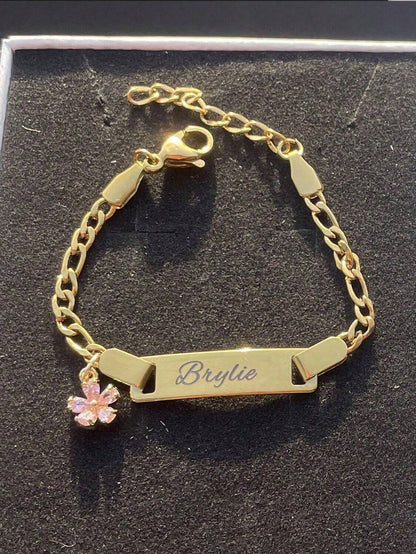 Customized Stainless Steel Personalized Cute Name Bracelet, Birthday Gift, Year-Round Fashion Accessory, Exquisite Engraving, Fashion, Colorful, Modern, Cute Customized Unique Gift, Cute, Ideal Gift