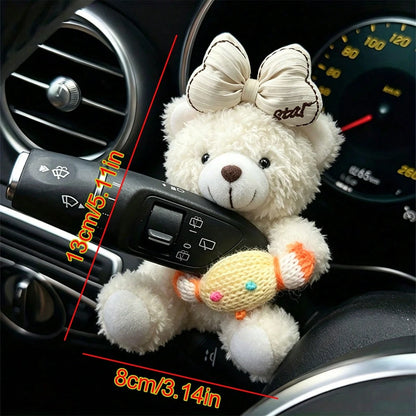 Cute Bear Car Gear Shift Knob Decor- Dashboard Ornament, Creative Warm Auto Interior Accessories As Gift Idea, Car, Car Accessories, Auto, Car Essential, Car Interior Accessories, Car Decor