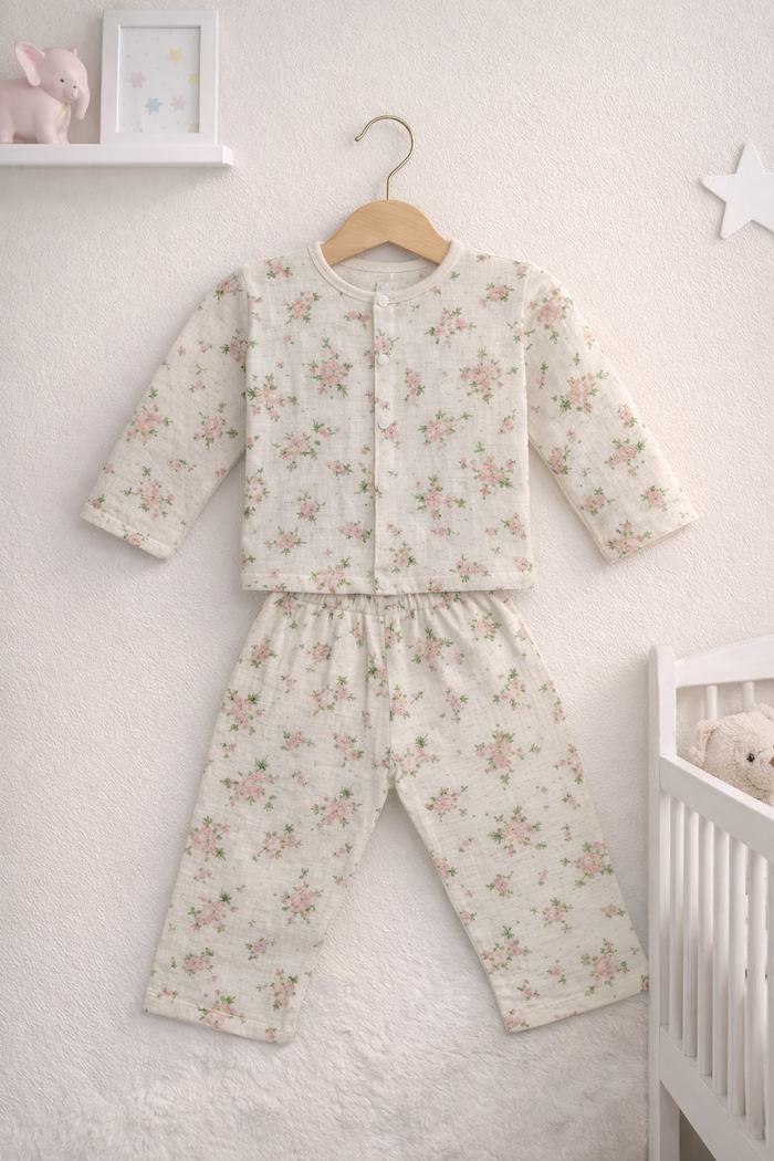 Cute Garden| Premium Crinkled Double Layered Soft Unisex Muslin Set for New Born to 6 Years