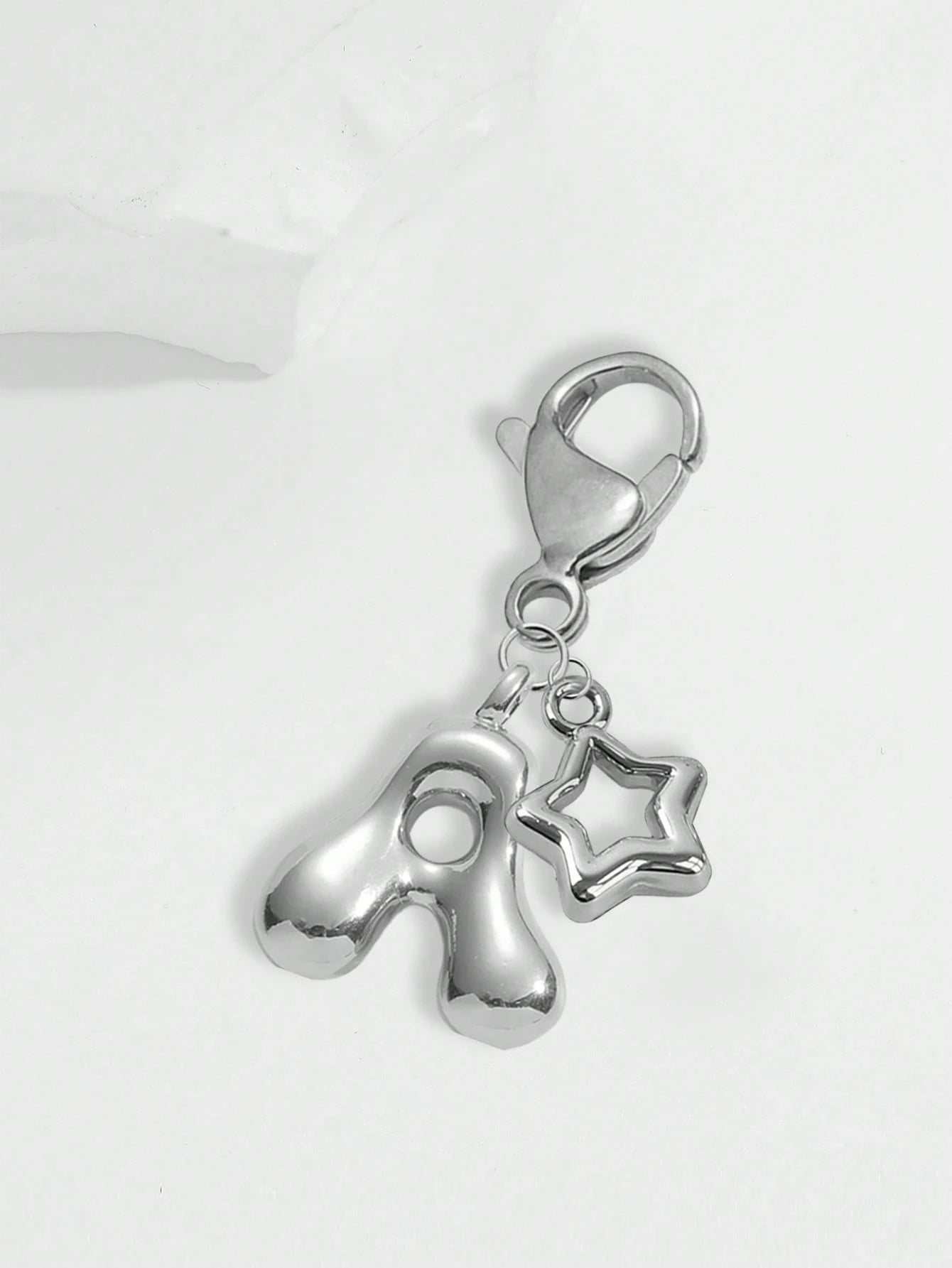 Cute Pom Pom Bag Charm- Paired With Hollow Star Accessories, Shiny A-Z Letters, Shiny Alloy Bag/Backpack Charms- Perfect Gift For Birthdays And Special Occasions, Earphone Charms, Keychains, Bag/Bac
