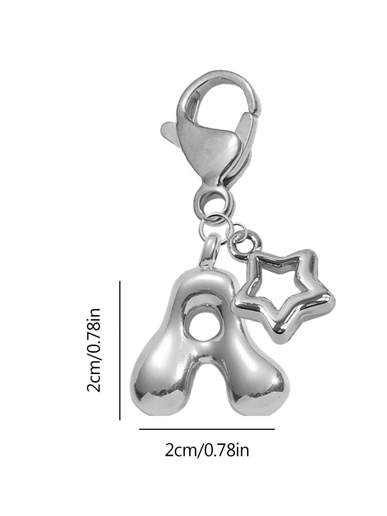 Cute Pom Pom Bag Charm- Paired With Hollow Star Accessories, Shiny A-Z Letters, Shiny Alloy Bag/Backpack Charms- Perfect Gift For Birthdays And Special Occasions, Earphone Charms, Keychains, Bag/Bac