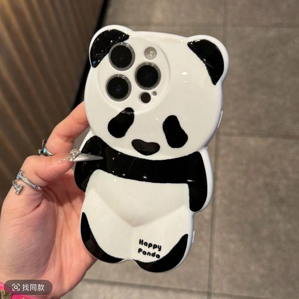 Cute Smooth Water Decal 3D Panda Phone Case, Suitable For IPhone 17/17 Pro/17 Pro Max/16/16 Pro/16 Pro Max/15/15 Pro/15 Pro Max/14/14 Pro/14 Pro Max/13/13 Pro/13 Pro Max, Adorable Panda Phone Case