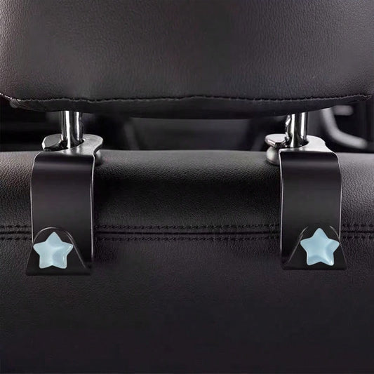 Cute Star-Shaped Car Interior Decor, Seat Headrest Hooks, Front Seat Hooks, Car Hanging Hooks, Rear Seat Hooks, Headrest Hooks, Universal Car Accessories. Give Your Car Hooks As A Gift To Family, Frie