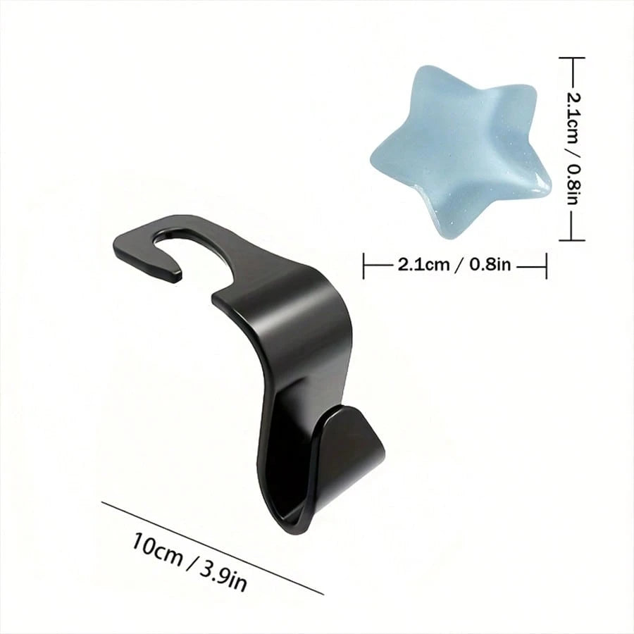 Cute Star-Shaped Car Interior Decor, Seat Headrest Hooks, Front Seat Hooks, Car Hanging Hooks, Rear Seat Hooks, Headrest Hooks, Universal Car Accessories. Give Your Car Hooks As A Gift To Family, Frie
