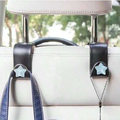 Cute Star-Shaped Car Interior Decor, Seat Headrest Hooks, Front Seat Hooks, Car Hanging Hooks, Rear Seat Hooks, Headrest Hooks, Universal Car Accessories. Give Your Car Hooks As A Gift To Family, Frie