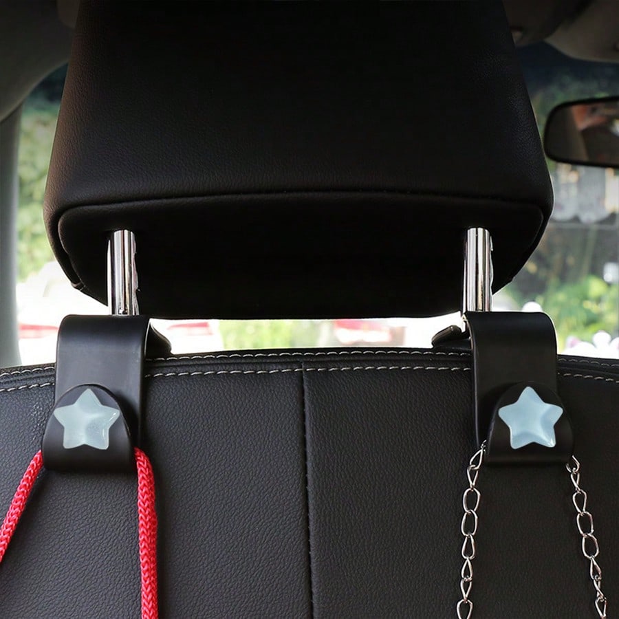 Cute Star-Shaped Car Interior Decor, Seat Headrest Hooks, Front Seat Hooks, Car Hanging Hooks, Rear Seat Hooks, Headrest Hooks, Universal Car Accessories. Give Your Car Hooks As A Gift To Family, Frie