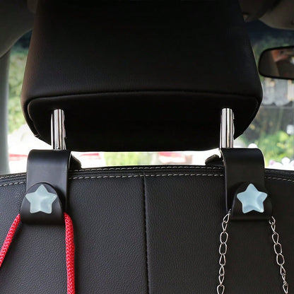Cute Star-Shaped Car Interior Decor, Seat Headrest Hooks, Front Seat Hooks, Car Hanging Hooks, Rear Seat Hooks, Headrest Hooks, Universal Car Accessories. Give Your Car Hooks As A Gift To Family, Frie