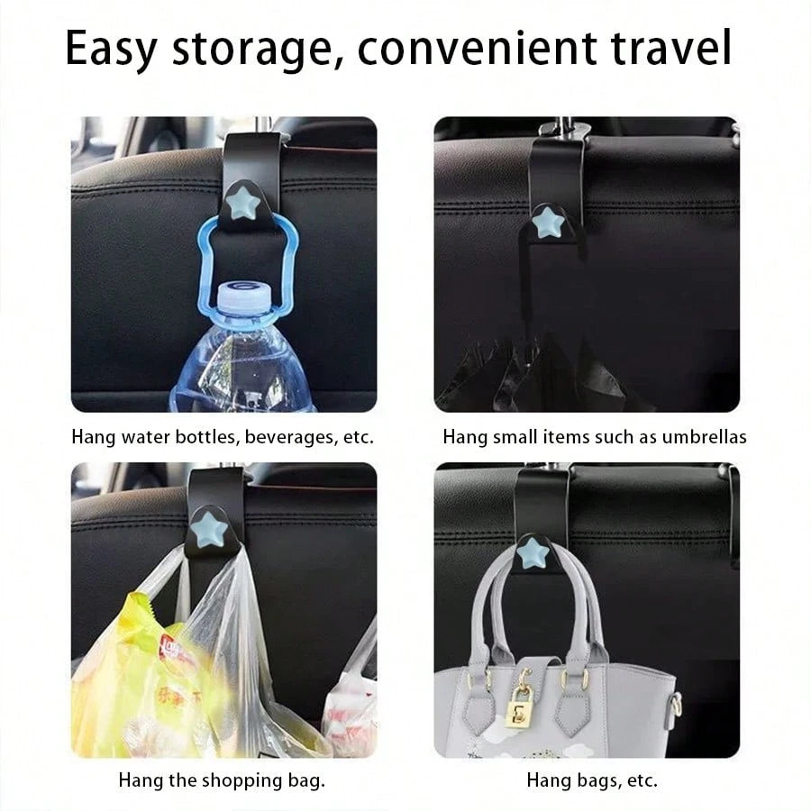 Cute Star-Shaped Car Interior Decor, Seat Headrest Hooks, Front Seat Hooks, Car Hanging Hooks, Rear Seat Hooks, Headrest Hooks, Universal Car Accessories. Give Your Car Hooks As A Gift To Family, Frie