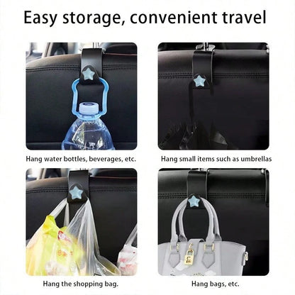 Cute Star-Shaped Car Interior Decor, Seat Headrest Hooks, Front Seat Hooks, Car Hanging Hooks, Rear Seat Hooks, Headrest Hooks, Universal Car Accessories. Give Your Car Hooks As A Gift To Family, Frie