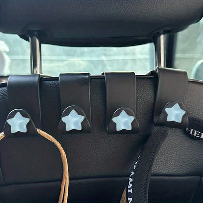 Cute Star-Shaped Car Interior Decor, Seat Headrest Hooks, Front Seat Hooks, Car Hanging Hooks, Rear Seat Hooks, Headrest Hooks, Universal Car Accessories. Give Your Car Hooks As A Gift To Family, Frie