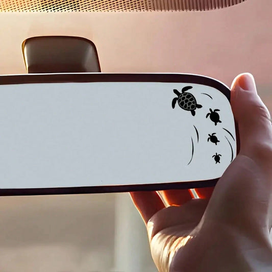 Cute Turtle Swimming In The Ocean Rearview Mirror Sticker, Suitable For Cars, Motorcycles And More