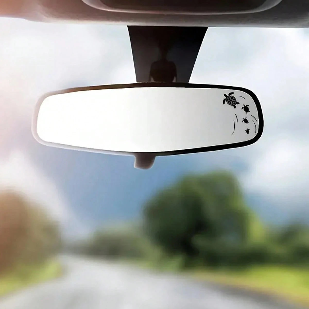 Cute Turtle Swimming In The Ocean Rearview Mirror Sticker, Suitable For Cars, Motorcycles And More