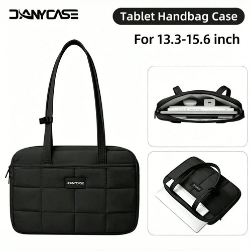 DANYCASE 13.3-15.6 Inch Laptop Bag Portable Computer Storage Bag Lightweight Handheld Solid Color Tablet Case Unisex, Laptop Bag For Men