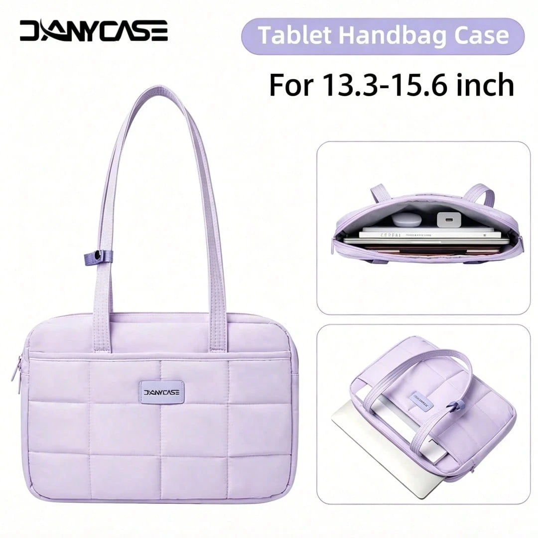 DANYCASE 13.3-15.6 Inch Laptop Bag Portable Computer Storage Bag Lightweight Handheld Solid Color Tablet Case Unisex, Laptop Bag For Men