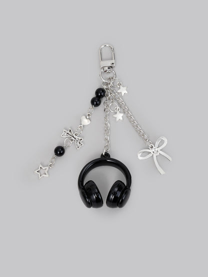 DareSee 1pc Unisex Music Lover Keychain Realistic Headphone Bow Phone Strap Versatile CCD Charm Student Backpack Pendant Music Festival Gift Gifts For Women Gifts For Men Phone Accessories Personalise