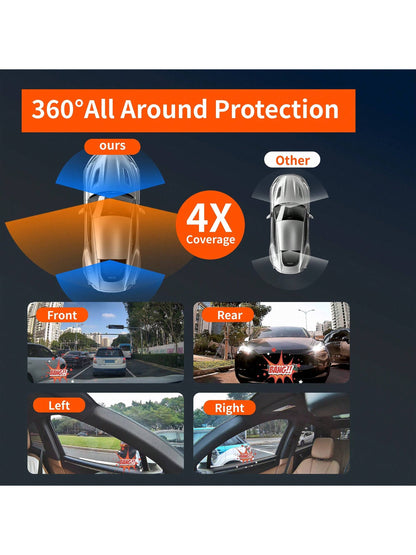 Dash Cam 360 Degree For Car Cameras, 4 Channels FHD 4 * 1080P, Wi-Fi GPS Car Camera, Free 128GB SD Card, Night Vision
