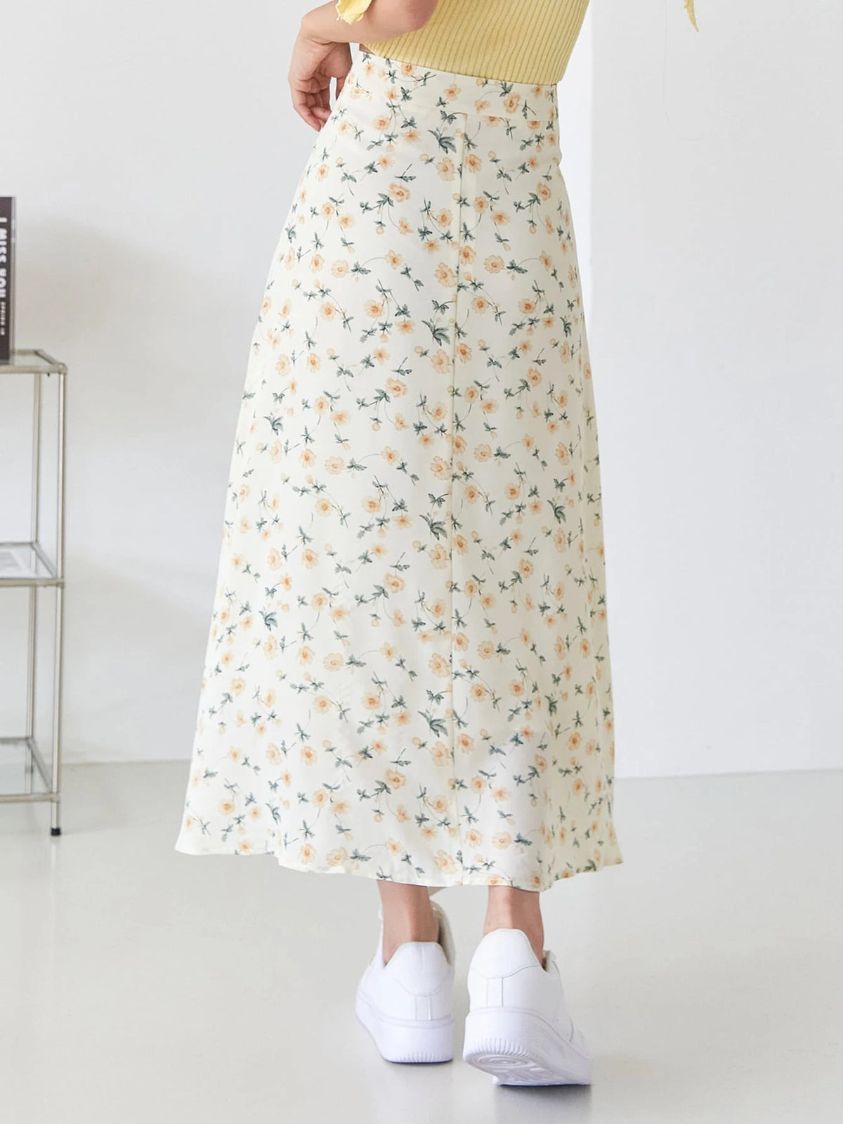 DAZY Allover Floral High Waist Skirt,Ruffle Fall