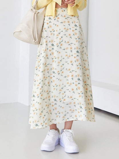 DAZY Allover Floral High Waist Skirt,Ruffle Fall
